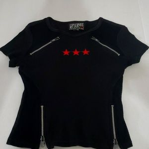 Lipservice black zipper shirt